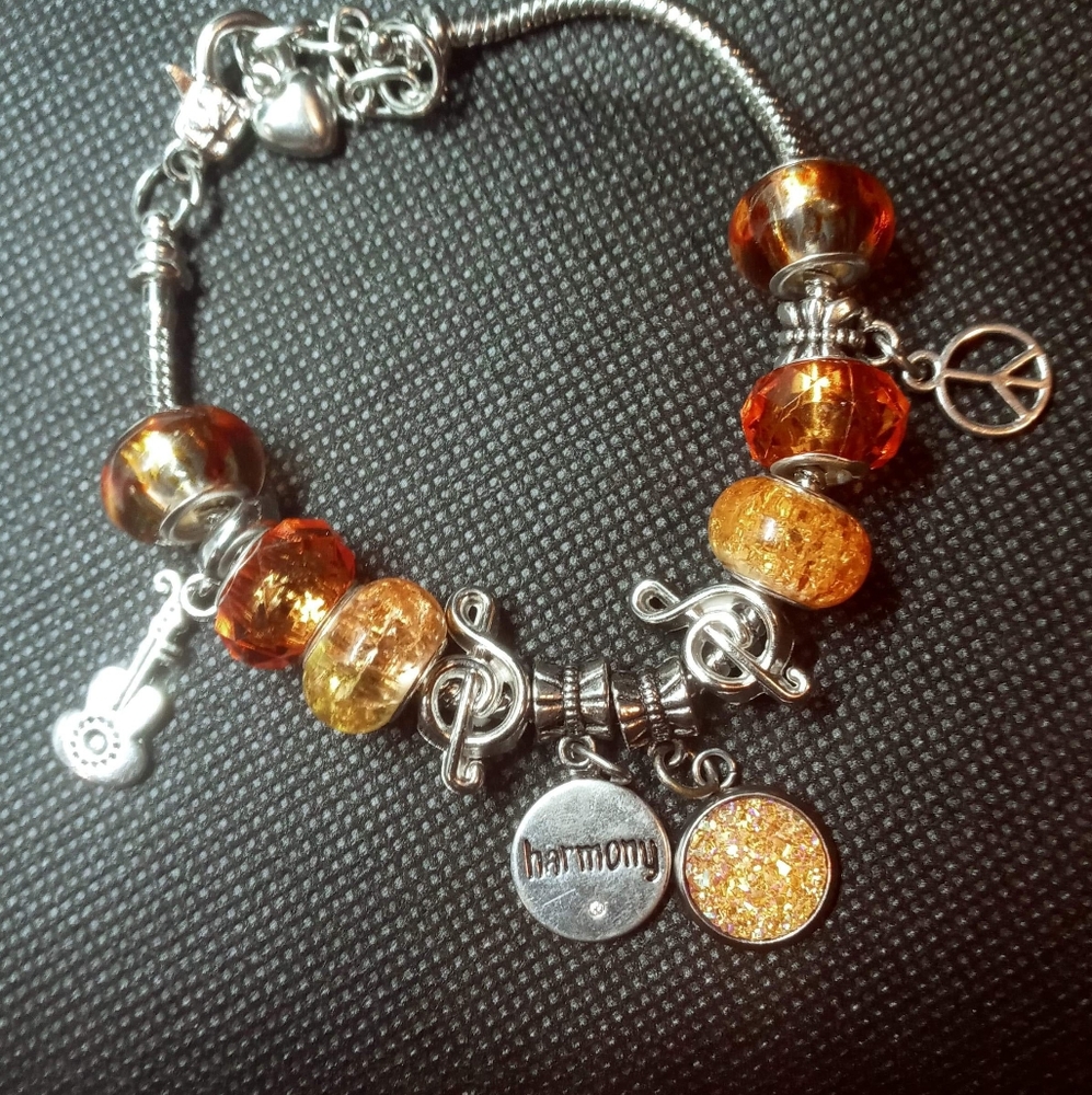 Orange Harmony charm bracelet